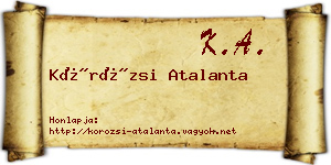 Körözsi Atalanta névjegykártya